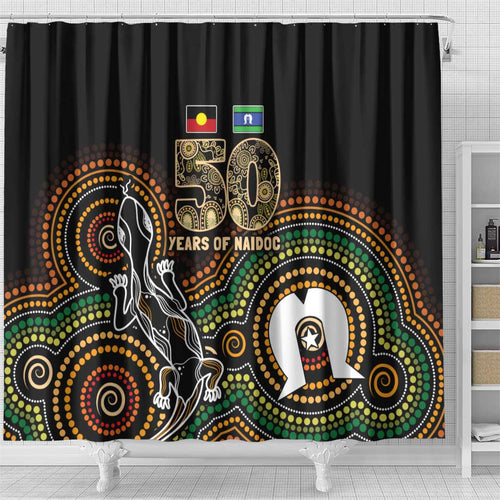 50 Years of NAIDOC Week Indigenous Shower Curtain Honor The Past - Grace The Present