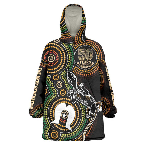 50 Years of NAIDOC Week Indigenous Wearable Blanket Hoodie Honor The Past - Grace The Present