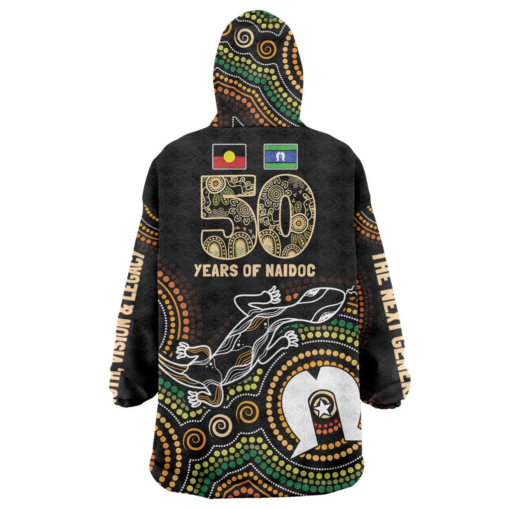 50 Years of NAIDOC Week Indigenous Wearable Blanket Hoodie Honor The Past - Grace The Present