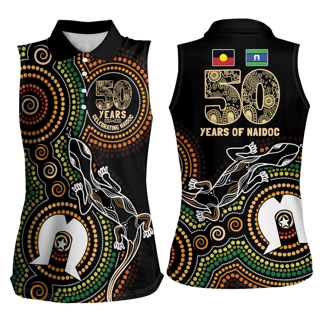 50 Years of NAIDOC Week Indigenous Women Sleeveless Polo Shirt Honor The Past - Grace The Present