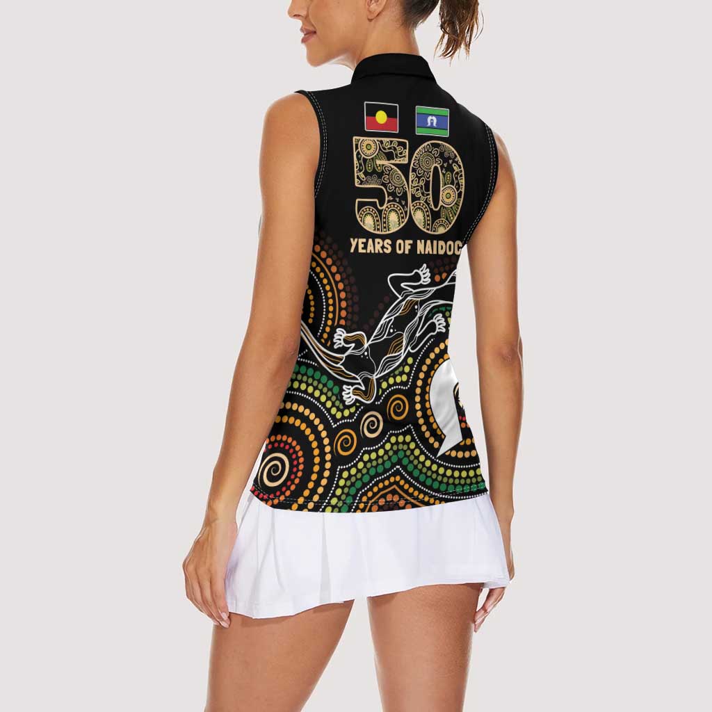 50 Years of NAIDOC Week Indigenous Women Sleeveless Polo Shirt Honor The Past - Grace The Present