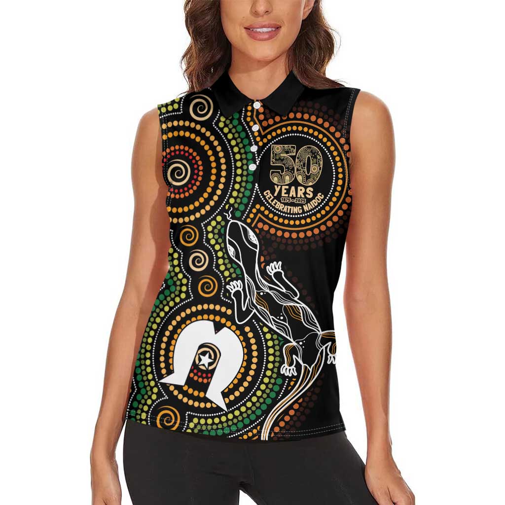 50 Years of NAIDOC Week Indigenous Women Sleeveless Polo Shirt Honor The Past - Grace The Present