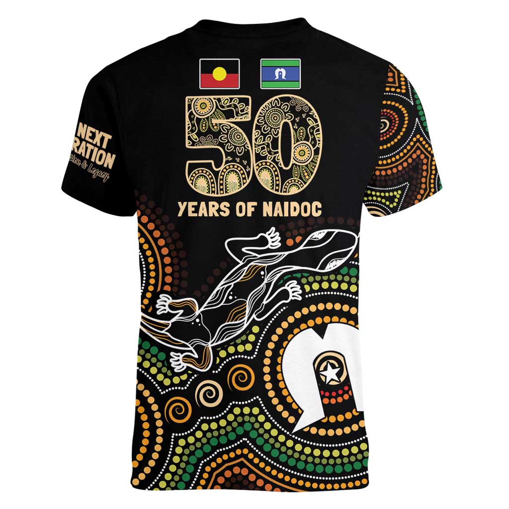 50 Years of NAIDOC Week Indigenous Women V-Neck T-Shirt Honor The Past - Grace The Present