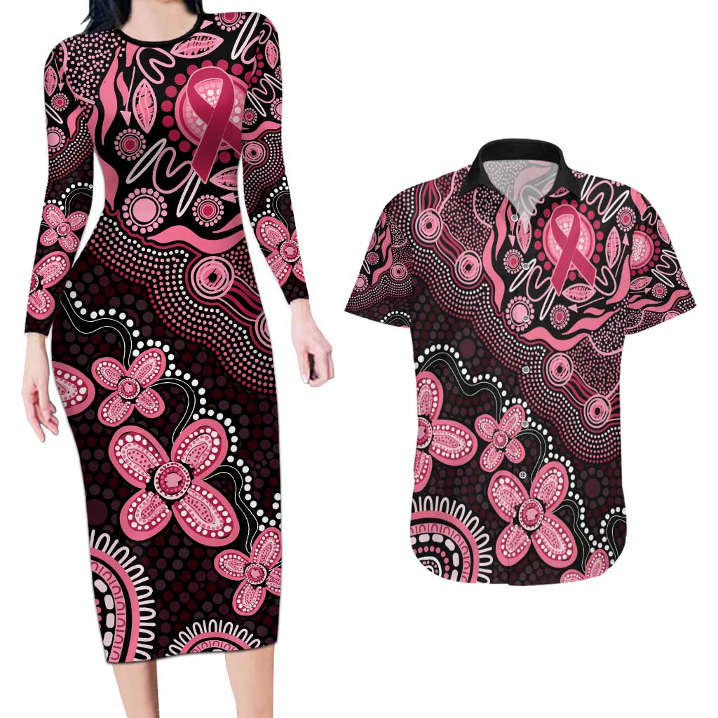 Honoring 50 Years of NAIDOC 2025 Personalised Couples Matching Long Sleeve Bodycon Dress and Hawaiian Shirt Pink Power