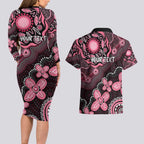 Honoring 50 Years of NAIDOC 2025 Personalised Couples Matching Long Sleeve Bodycon Dress and Hawaiian Shirt Pink Power
