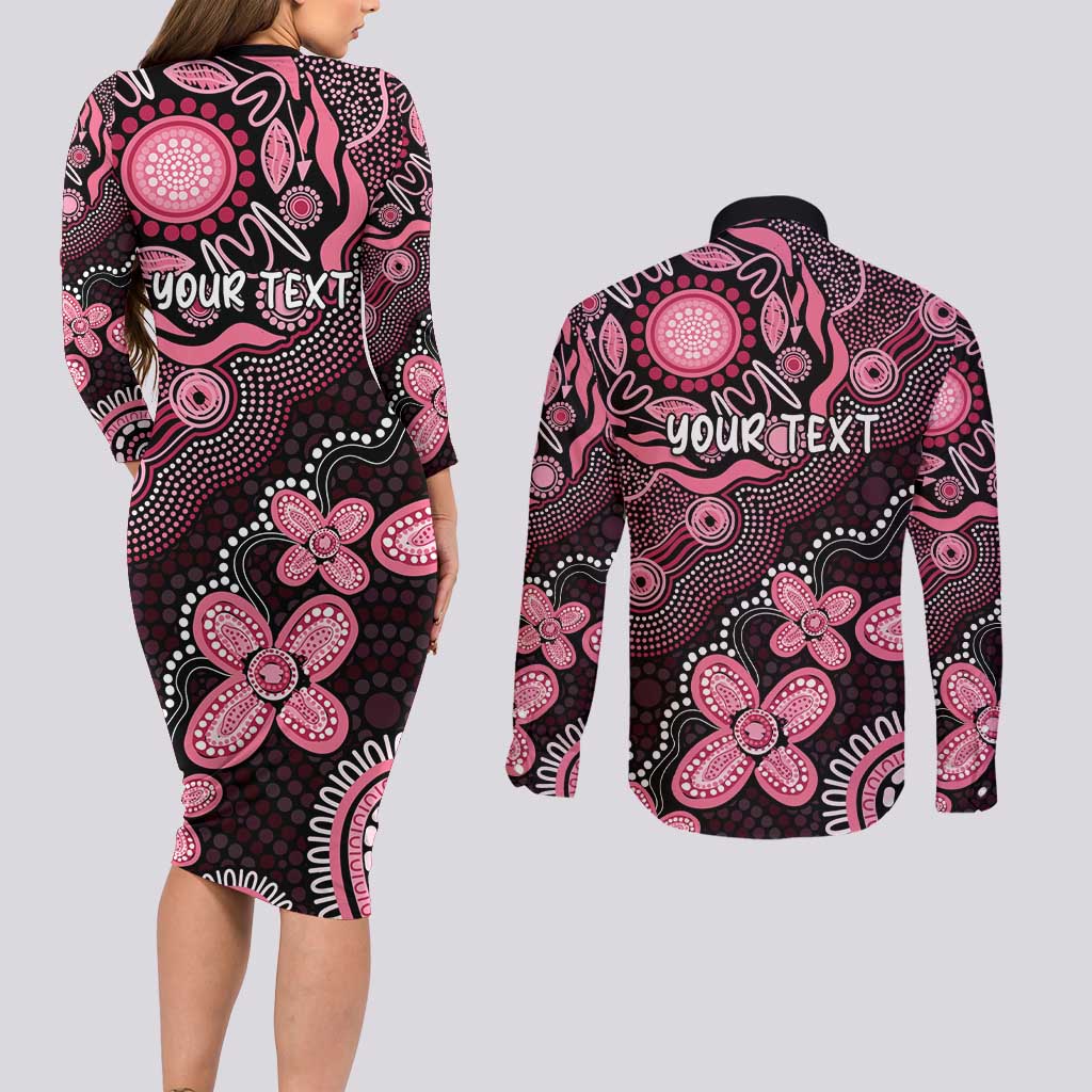 Honoring 50 Years of NAIDOC 2025 Personalised Couples Matching Long Sleeve Bodycon Dress and Long Sleeve Button Shirt Pink Power