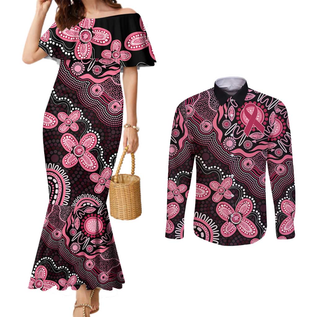 Honoring 50 Years of NAIDOC 2025 Personalised Couples Matching Mermaid Dress and Long Sleeve Button Shirt Pink Power