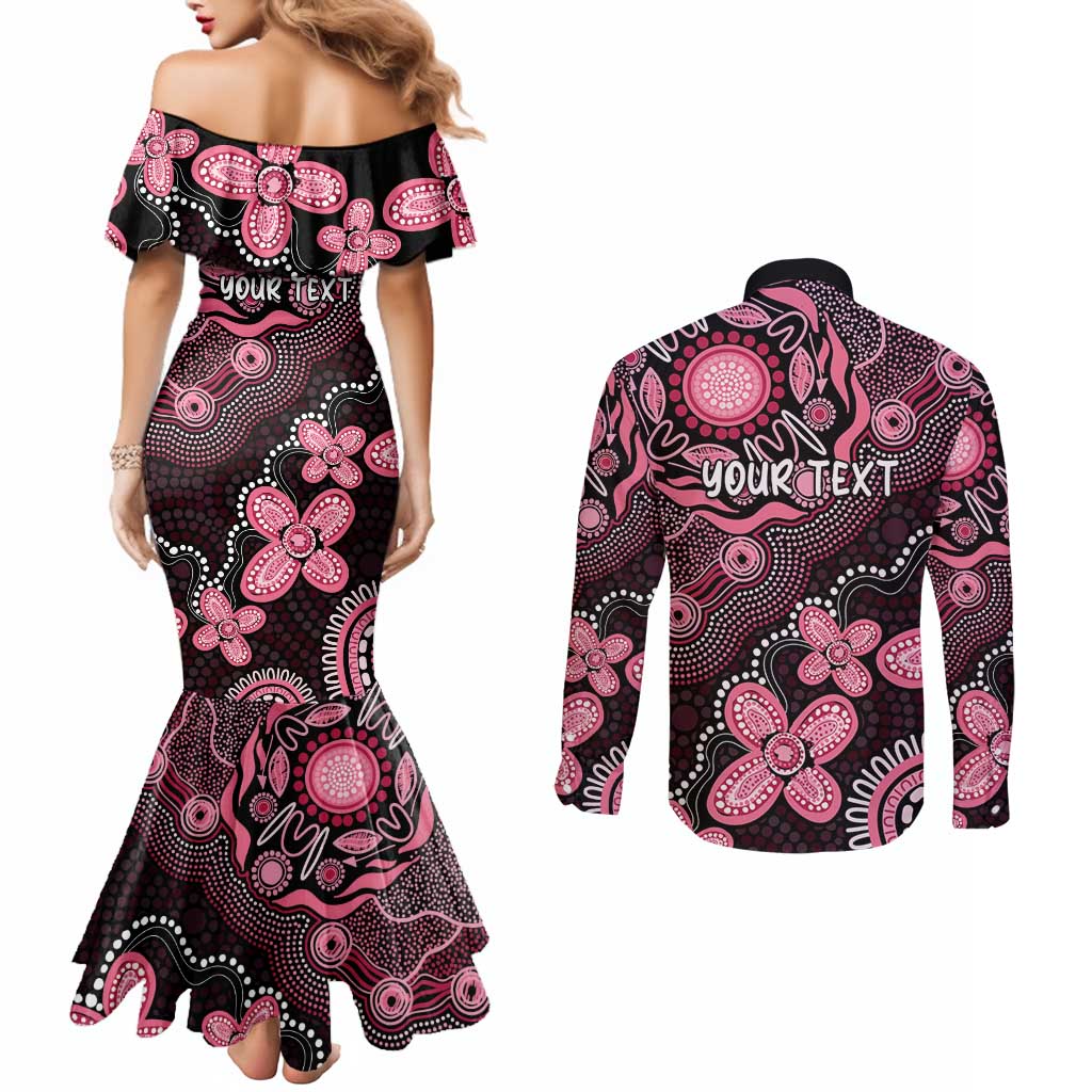 Honoring 50 Years of NAIDOC 2025 Personalised Couples Matching Mermaid Dress and Long Sleeve Button Shirt Pink Power