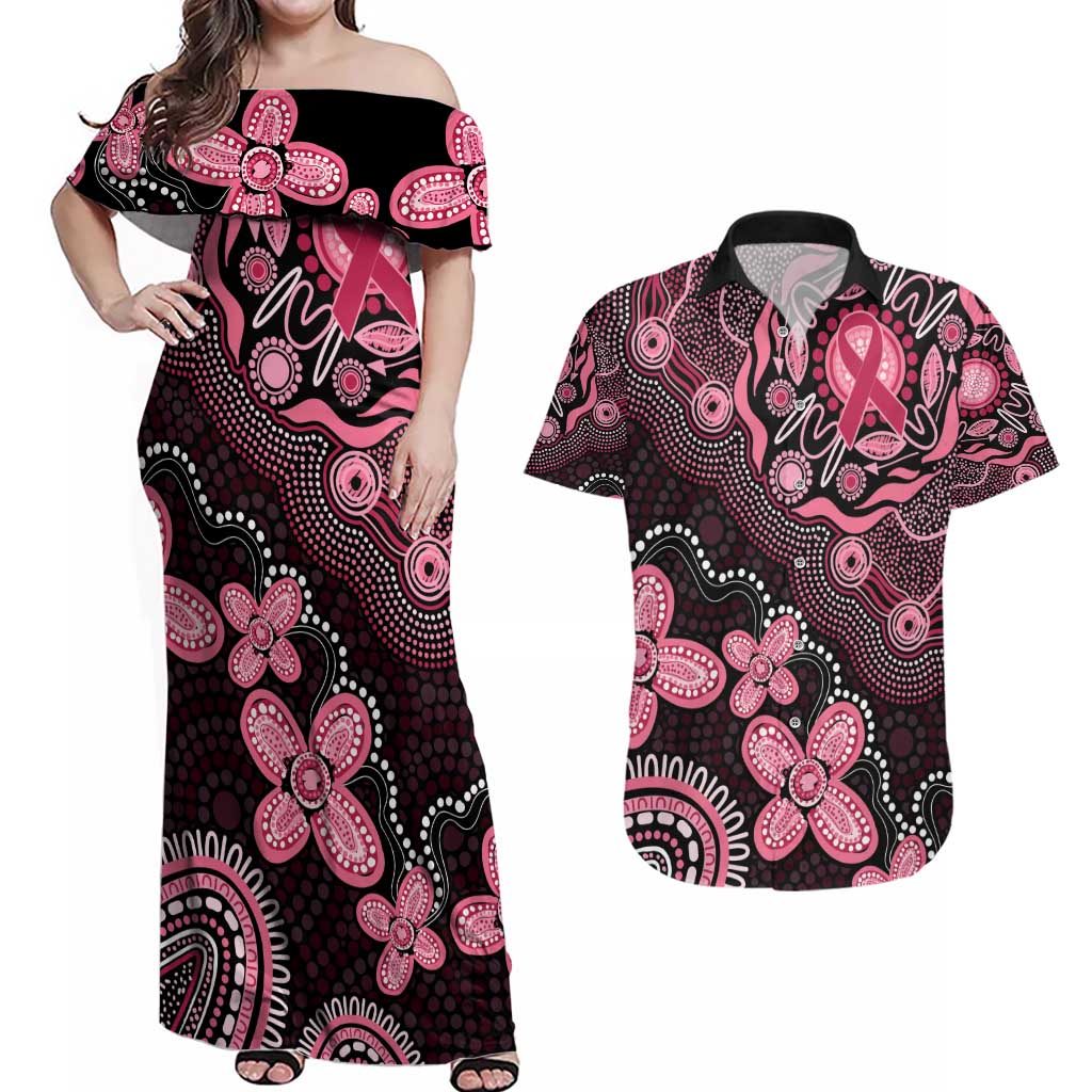 Honoring 50 Years of NAIDOC 2025 Personalised Couples Matching Off Shoulder Maxi Dress and Hawaiian Shirt Pink Power