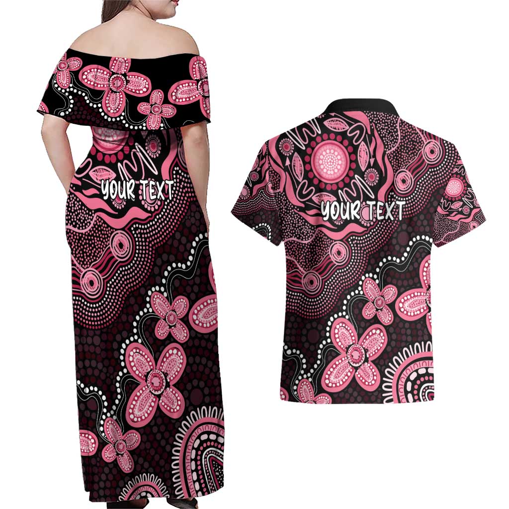 Honoring 50 Years of NAIDOC 2025 Personalised Couples Matching Off Shoulder Maxi Dress and Hawaiian Shirt Pink Power