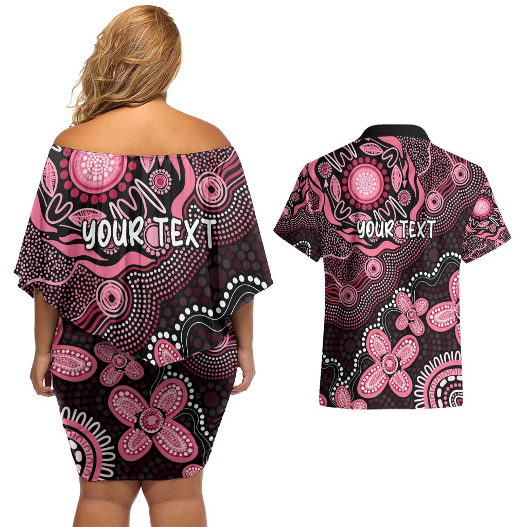 Honoring 50 Years of NAIDOC 2025 Personalised Couples Matching Off Shoulder Short Dress and Hawaiian Shirt Pink Power