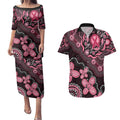 Honoring 50 Years of NAIDOC 2025 Personalised Couples Matching Puletasi and Hawaiian Shirt Pink Power