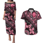 Honoring 50 Years of NAIDOC 2025 Personalised Couples Matching Puletasi and Hawaiian Shirt Pink Power