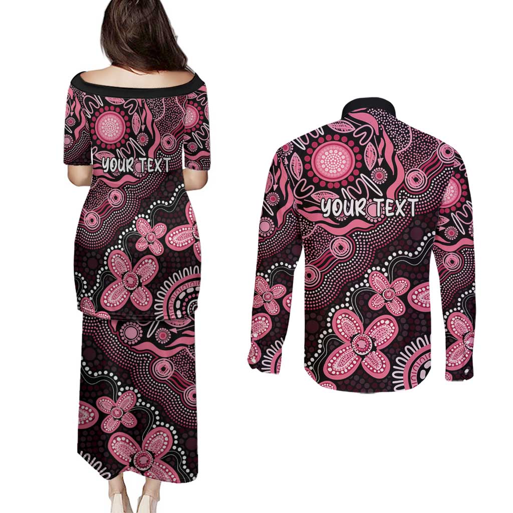Honoring 50 Years of NAIDOC 2025 Personalised Couples Matching Puletasi and Long Sleeve Button Shirt Pink Power