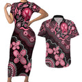 Honoring 50 Years of NAIDOC 2025 Personalised Couples Matching Short Sleeve Bodycon Dress and Hawaiian Shirt Pink Power