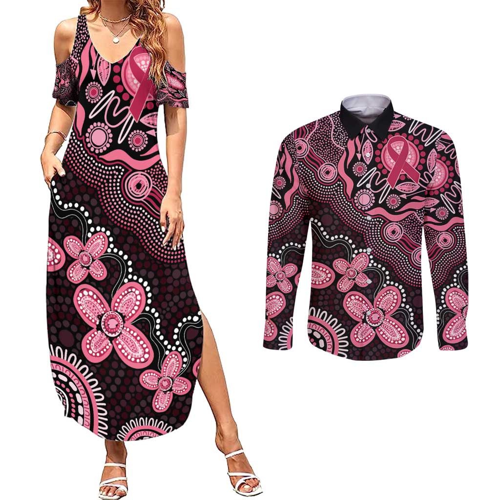 Honoring 50 Years of NAIDOC 2025 Personalised Couples Matching Summer Maxi Dress and Long Sleeve Button Shirt Pink Power