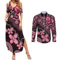 Honoring 50 Years of NAIDOC 2025 Personalised Couples Matching Summer Maxi Dress and Long Sleeve Button Shirt Pink Power