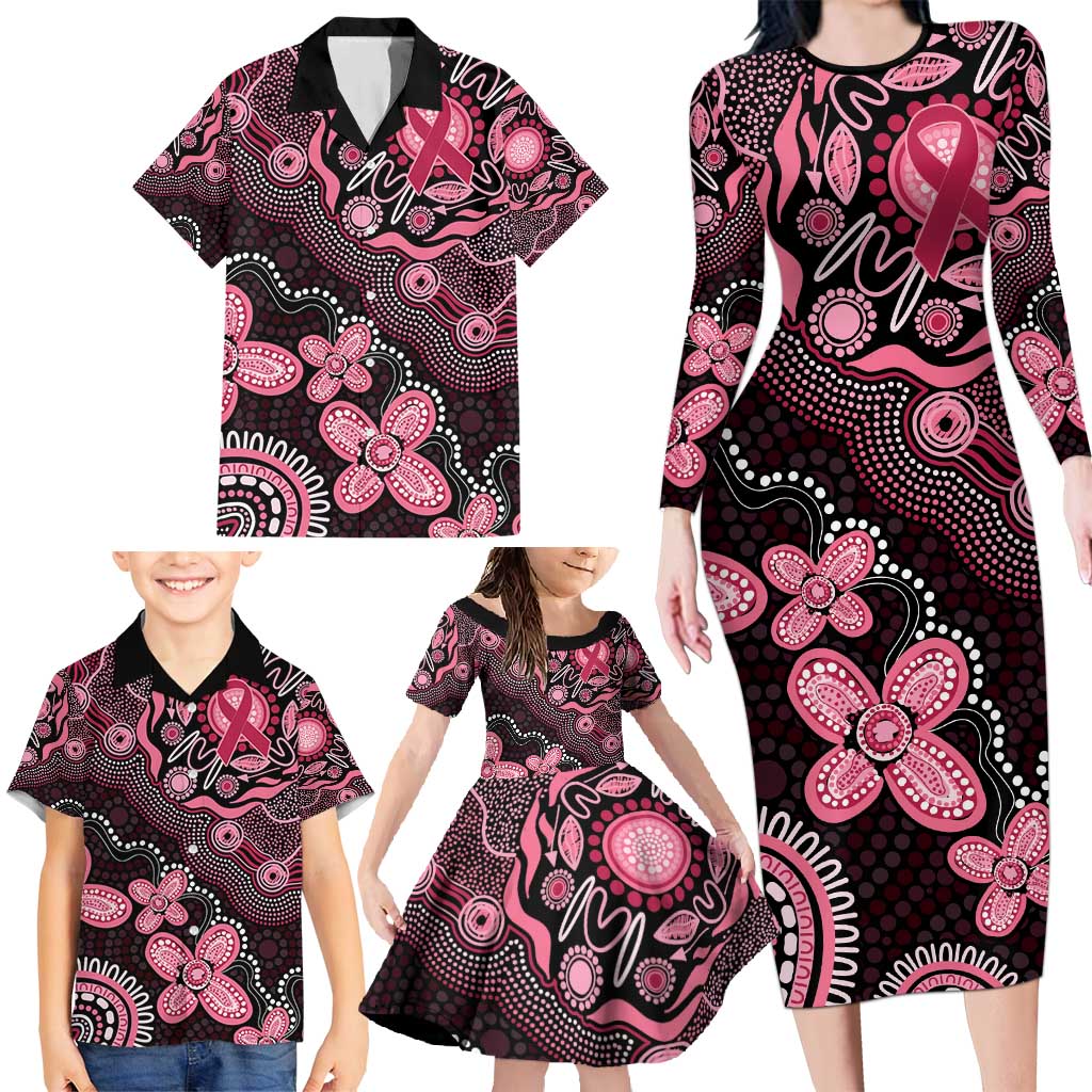Honoring 50 Years of NAIDOC 2025 Personalised Family Matching Long Sleeve Bodycon Dress and Hawaiian Shirt Pink Power