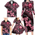 Honoring 50 Years of NAIDOC 2025 Personalised Family Matching Long Sleeve Bodycon Dress and Hawaiian Shirt Pink Power