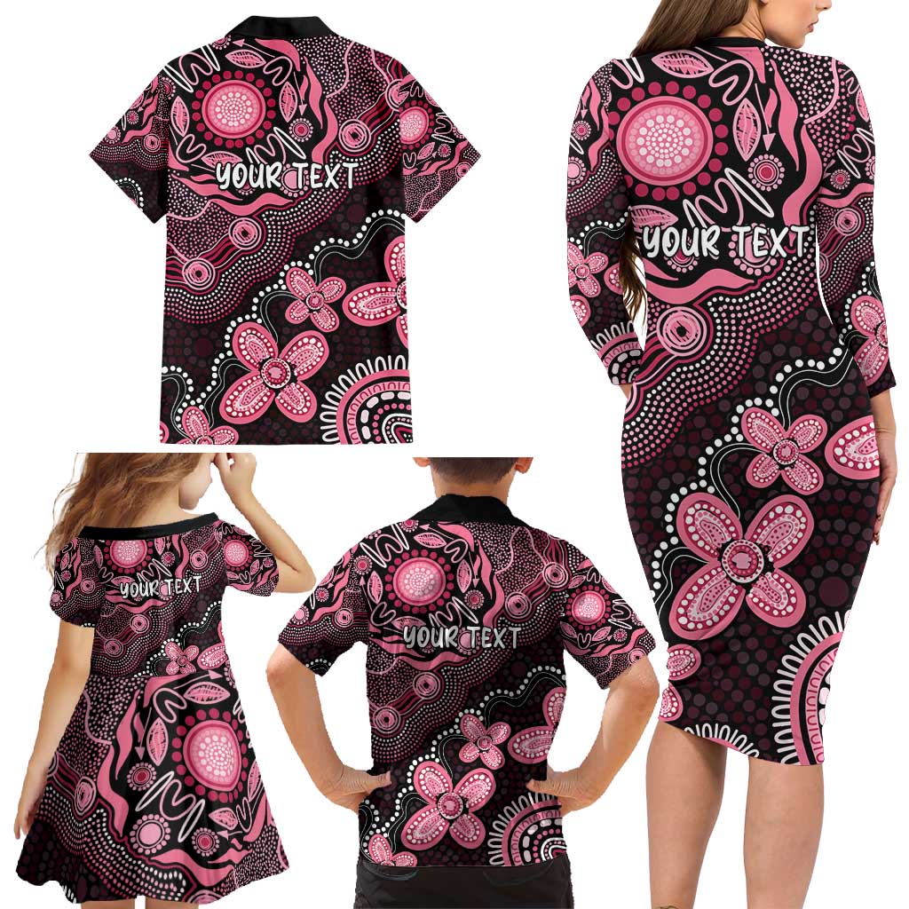 Honoring 50 Years of NAIDOC 2025 Personalised Family Matching Long Sleeve Bodycon Dress and Hawaiian Shirt Pink Power