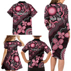 Honoring 50 Years of NAIDOC 2025 Personalised Family Matching Long Sleeve Bodycon Dress and Hawaiian Shirt Pink Power