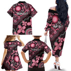 Honoring 50 Years of NAIDOC 2025 Personalised Family Matching Off The Shoulder Long Sleeve Dress and Hawaiian Shirt Pink Power