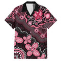 Honoring 50 Years of NAIDOC 2025 Personalised Family Matching Off The Shoulder Long Sleeve Dress and Hawaiian Shirt Pink Power
