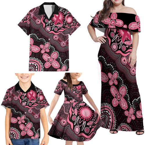 Honoring 50 Years of NAIDOC 2025 Personalised Family Matching Off Shoulder Maxi Dress and Hawaiian Shirt Pink Power