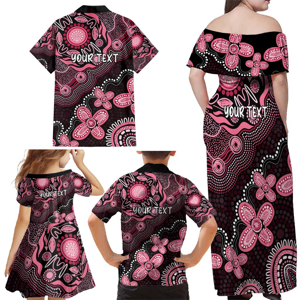 Honoring 50 Years of NAIDOC 2025 Personalised Family Matching Off Shoulder Maxi Dress and Hawaiian Shirt Pink Power