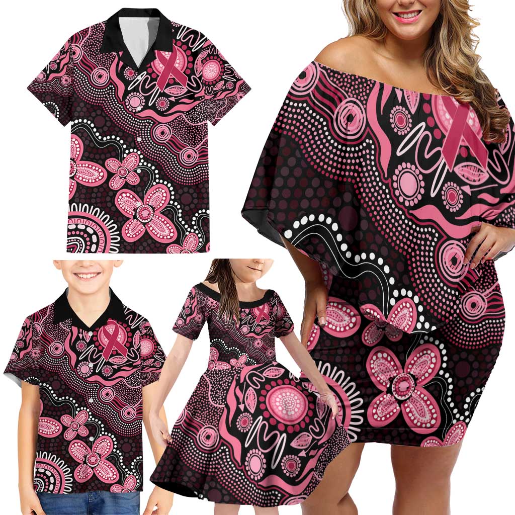 Honoring 50 Years of NAIDOC 2025 Personalised Family Matching Off Shoulder Short Dress and Hawaiian Shirt Pink Power