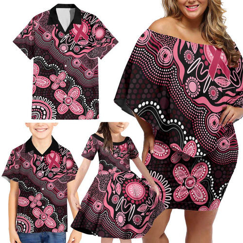 Honoring 50 Years of NAIDOC 2025 Personalised Family Matching Off Shoulder Short Dress and Hawaiian Shirt Pink Power