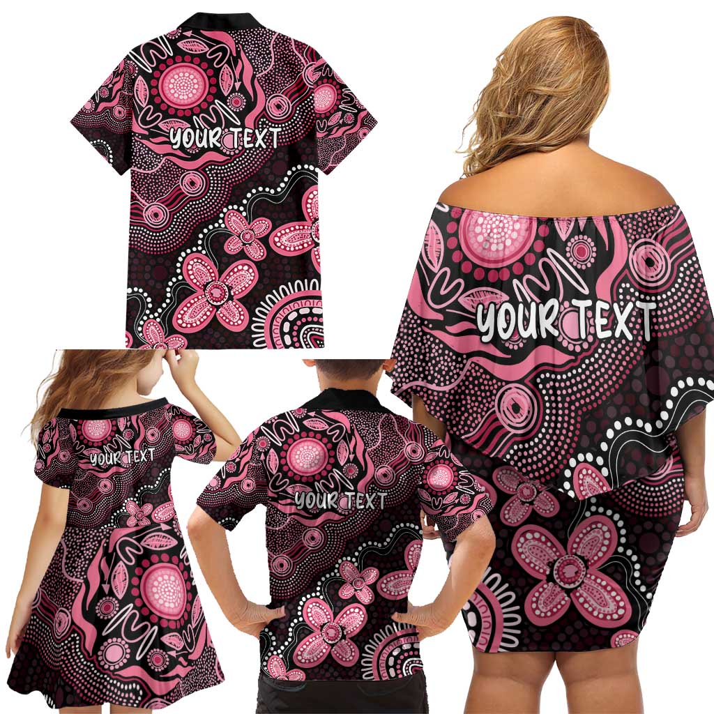 Honoring 50 Years of NAIDOC 2025 Personalised Family Matching Off Shoulder Short Dress and Hawaiian Shirt Pink Power