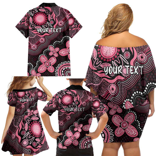 Honoring 50 Years of NAIDOC 2025 Personalised Family Matching Off Shoulder Short Dress and Hawaiian Shirt Pink Power