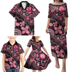 Honoring 50 Years of NAIDOC 2025 Personalised Family Matching Puletasi and Hawaiian Shirt Pink Power
