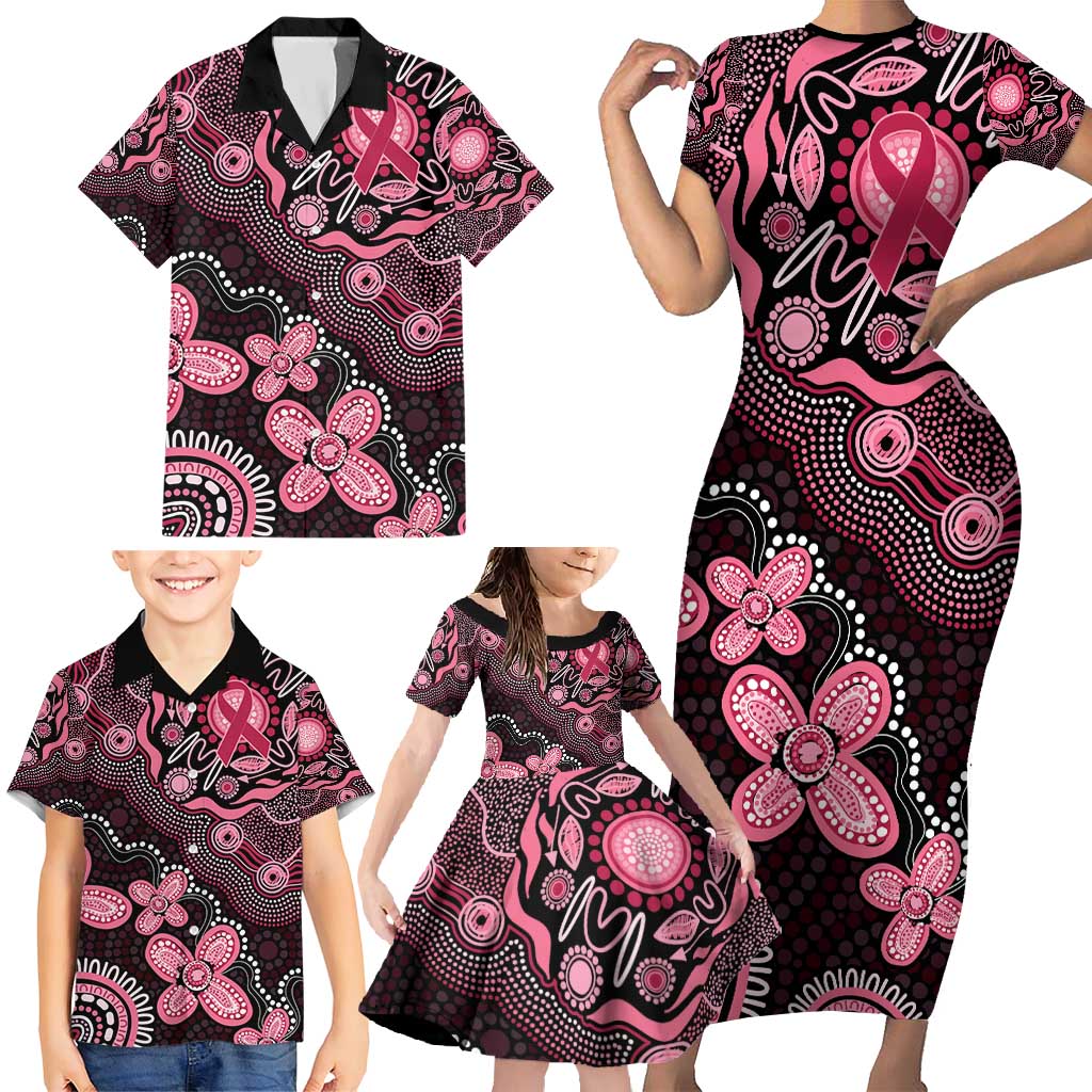 Honoring 50 Years of NAIDOC 2025 Personalised Family Matching Short Sleeve Bodycon Dress and Hawaiian Shirt Pink Power