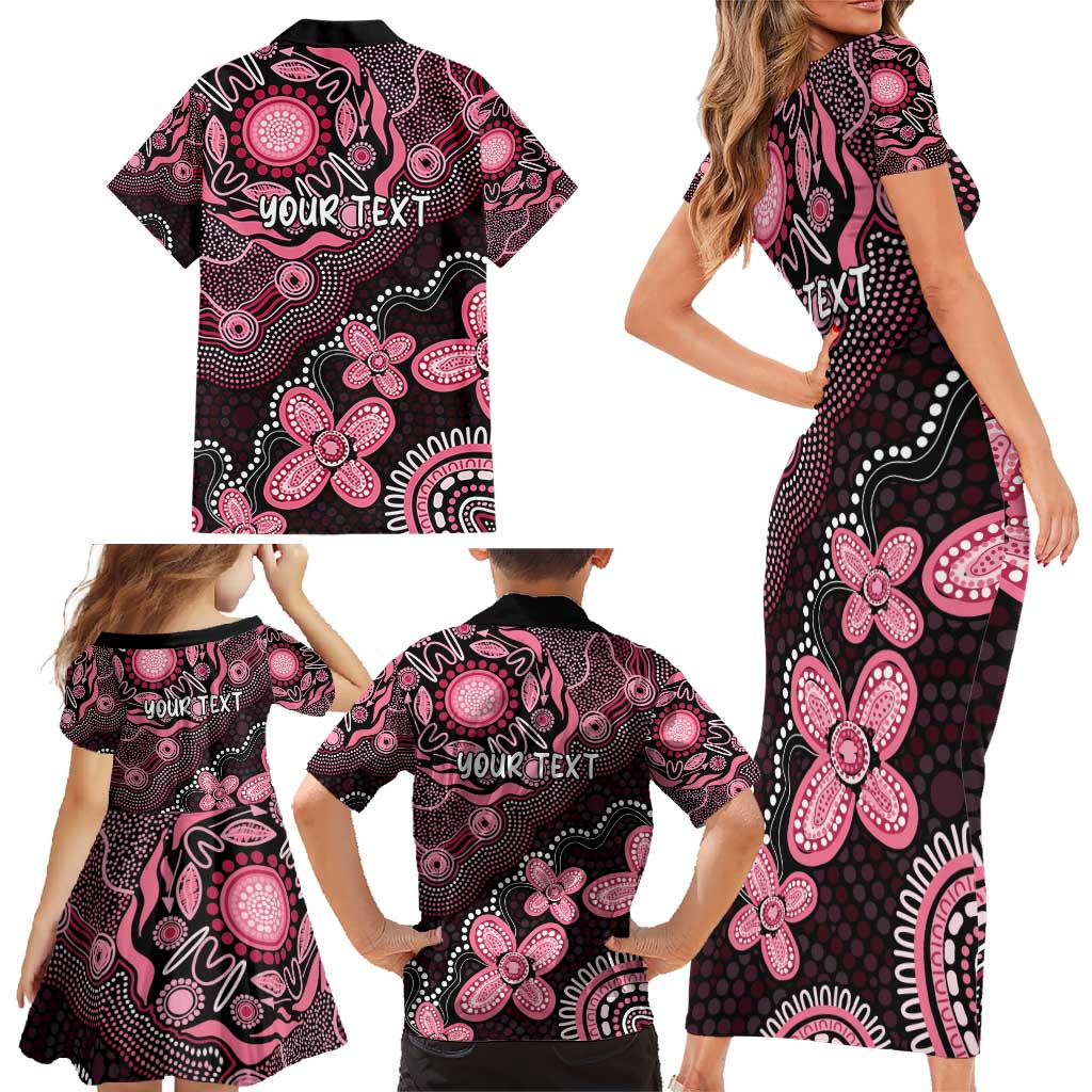 Honoring 50 Years of NAIDOC 2025 Personalised Family Matching Short Sleeve Bodycon Dress and Hawaiian Shirt Pink Power