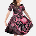 Honoring 50 Years of NAIDOC 2025 Personalised Kid Short Sleeve Dress Pink Power