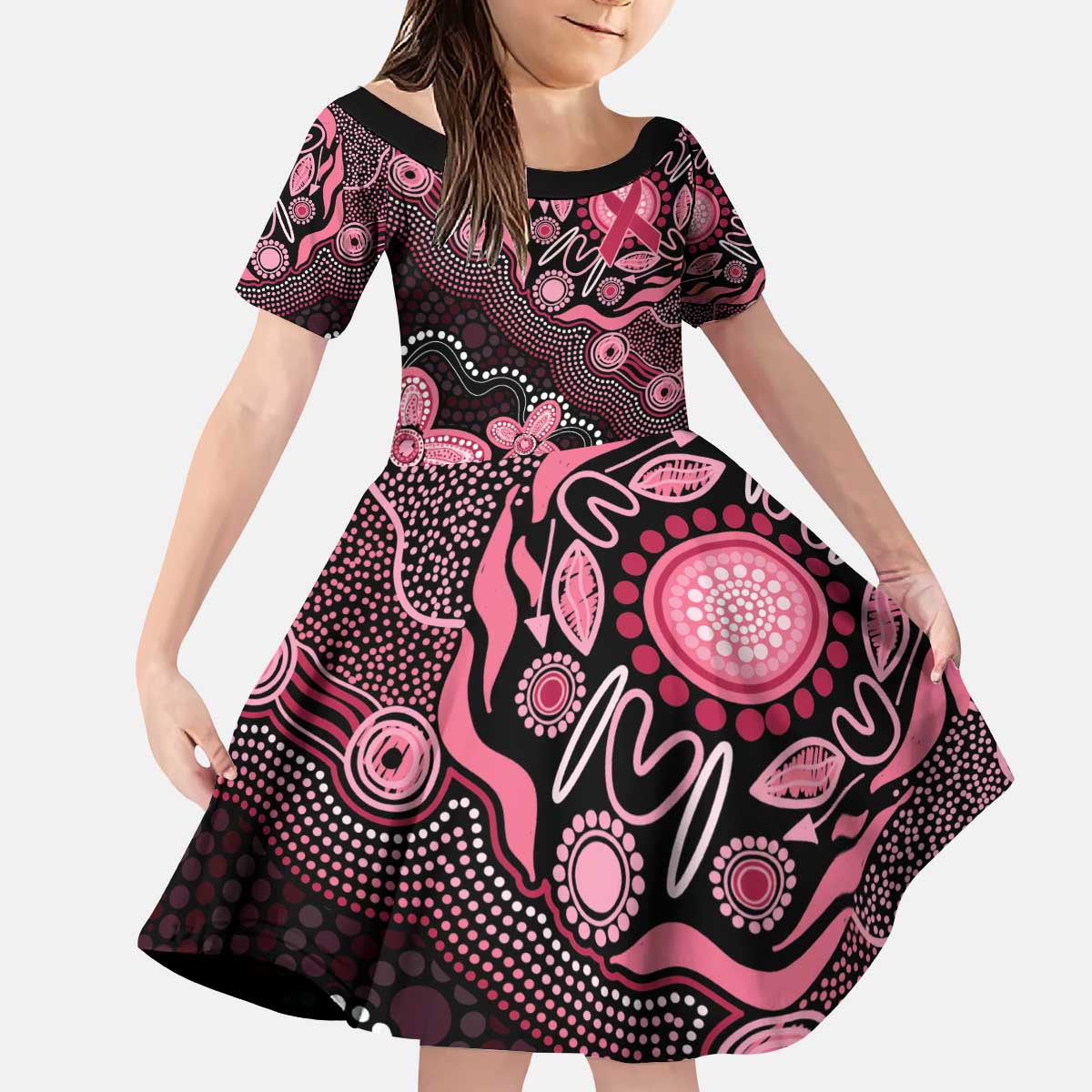 Honoring 50 Years of NAIDOC 2025 Personalised Kid Short Sleeve Dress Pink Power
