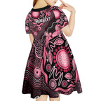 Honoring 50 Years of NAIDOC 2025 Personalised Kid Short Sleeve Dress Pink Power
