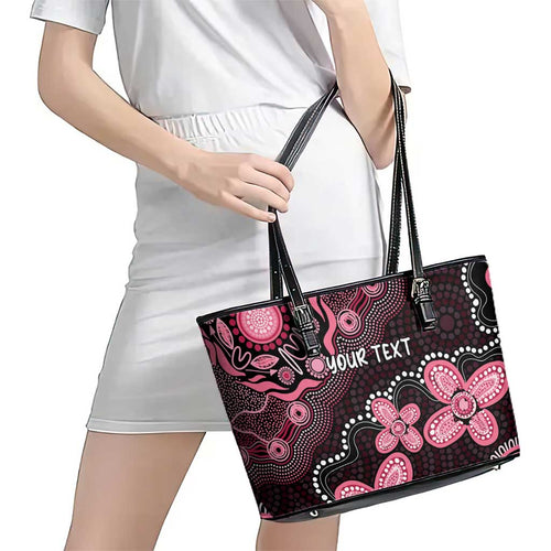 Honoring 50 Years of NAIDOC 2025 Personalised Leather Tote Bag Pink Power
