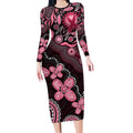 Honoring 50 Years of NAIDOC 2025 Personalised Long Sleeve Bodycon Dress Pink Power
