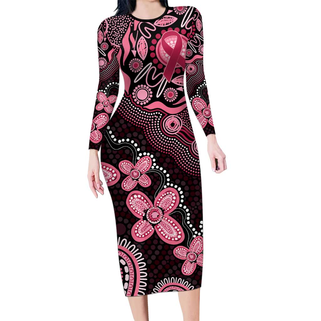 Honoring 50 Years of NAIDOC 2025 Personalised Long Sleeve Bodycon Dress Pink Power