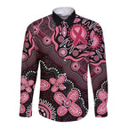 Honoring 50 Years of NAIDOC 2025 Personalised Long Sleeve Button Shirt Pink Power