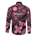 Honoring 50 Years of NAIDOC 2025 Personalised Long Sleeve Button Shirt Pink Power
