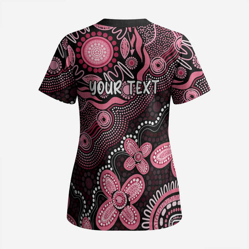 Honoring 50 Years of NAIDOC 2025 Personalised Scrub Top Pink Power - Aussie Hoodie