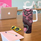 Honoring 50 Years of NAIDOC 2025 Personalised Tumbler With Handle Pink Power