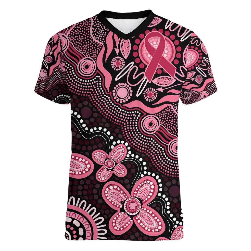 Honoring 50 Years of NAIDOC 2025 Personalised Women V-Neck T-Shirt Pink Power