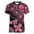 Honoring 50 Years of NAIDOC 2025 Personalised Women V-Neck T-Shirt Pink Power