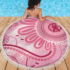 NAIDOC Week 2025 Indigenous Beach Blanket Breast Cancer Pink Ribbon
