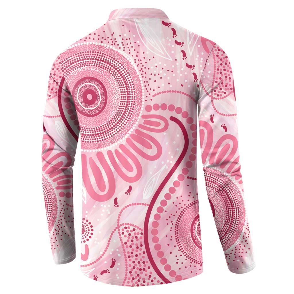 NAIDOC Week 2025 Indigenous Button Sweatshirt Breast Cancer Pink Ribbon